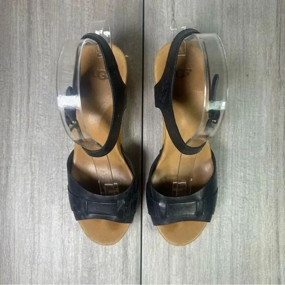 Ugg Janie Heeled Leather Strap Clog Mule Sandals Block Heel Women’s Size 7 - Picture 6 of 10